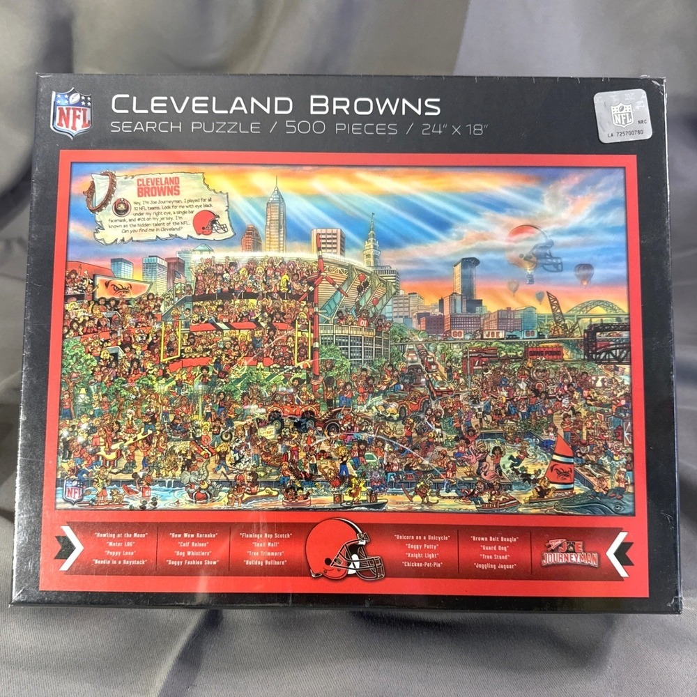 Cleveland Browns NFL Joe Journeyman Search Puzzle 500 Pieces 24x18 New Sealed